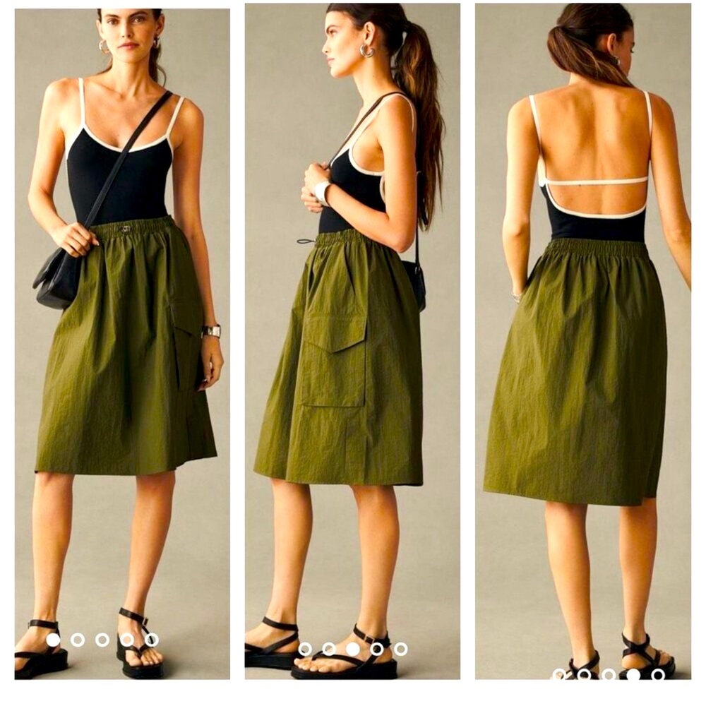Anthropologie Parachute Cargo Skirt Size L olive green